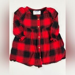 🩵 4/$20 Old Navy Red and Black‎ Checkered Baby Dress